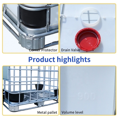 ISO9001 serbatoi chimici dell'HDPE del quadrato IBC 1.2*1*1.5m
