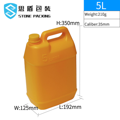 Recipiente di plastica liquido chimico dell'HDPE 5l di calibro 35mm a perfetta tenuta