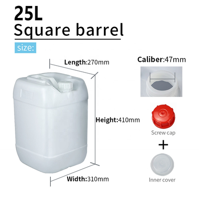 Un tamburo di plastica con tappo a vite rettangolare 1.35KG ISO9001 da 25 litri