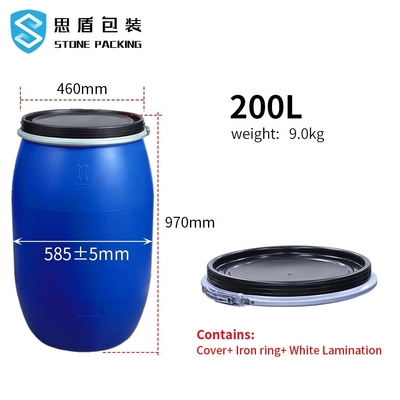 Tamburo blu chimico blu 585*970mm cilindrico 200 litri di 9kg