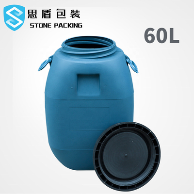 Tamburo blu del recipiente di plastica dell'HDPE 60L dell'HDPE 100% con il coperchio