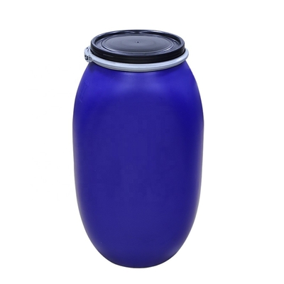 tamburo senza coperchio dell'HDPE di plastica chimico 125L con l'anello del cerchio del ferro 80 gradi