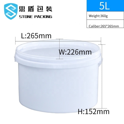 Secchio rotondo ovale dei contenitori chimici ovali da 1 gallone con il coperchio 265*265mm