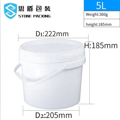 Prodotto chimico bianco 5l del diametro 222mm pp intorno ai recipienti di plastica 360g