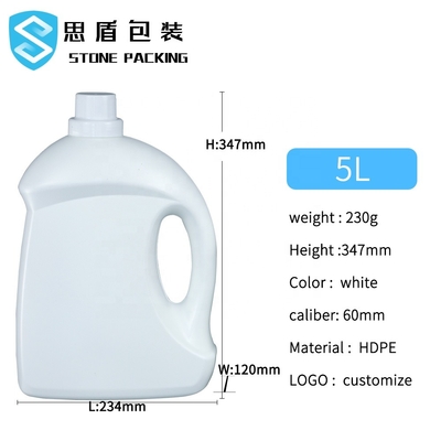 il detersivo di lavanderia vuoto dell'HDPE del coperchio a vite di 60mm imbottiglia 2kg 5kg