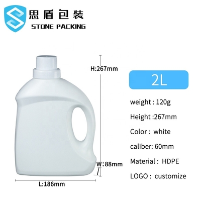 il detersivo di lavanderia vuoto dell'HDPE del coperchio a vite di 60mm imbottiglia 2kg 5kg