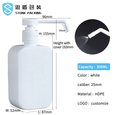 bottiglia di plastica dell'animale domestico dello spruzzo 500ml dell'HDPE di 25mm con la pompa ISO9001