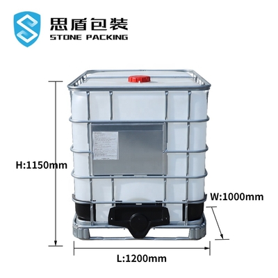 Carro armato chimico del quadrato del metallo dell'HDPE 1000 litri di peso di veccia 56kg