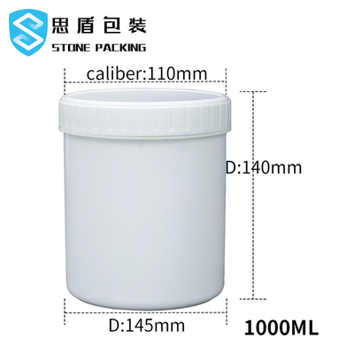 Barattolo di plastica nero bianco 1L di 12*140mm con il ODM dell'OEM del coperchio della vite